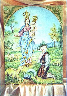 Ceramiche d-Arte di Albisola - Piastra decorata
con effigie di N.S. della guardia (Genova).